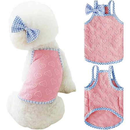 1 stk Hundesommerbeklædning Hvalp Hjerte Vest Skjorte Åndbar Kæledyr Ærmeløs Tank Top til Små Mellemstore Hunde Kat