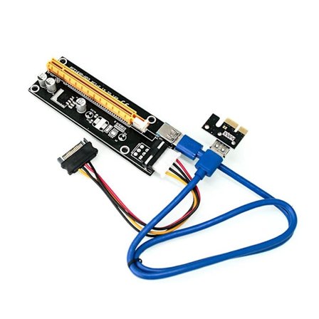 PCI-E Riserkortsett PCIe 1X til 16X Adapter 4Pin SATA Strøm USB 3.0 Kabel BTC