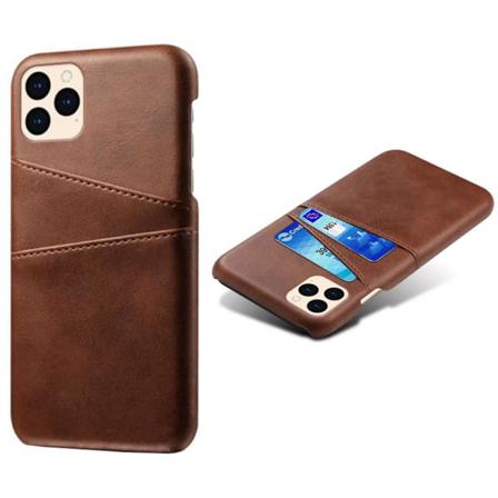 Iphone 12 / 12 Pro - Ksq Skal Med Kortfack - Brun Brown Brun