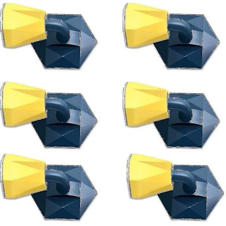 Silikone Dørstopper Dørstop, Gulv Dørstop, Selvklæbende Dørvæg Buffer Beskyttelse Gul+Blå 6stk