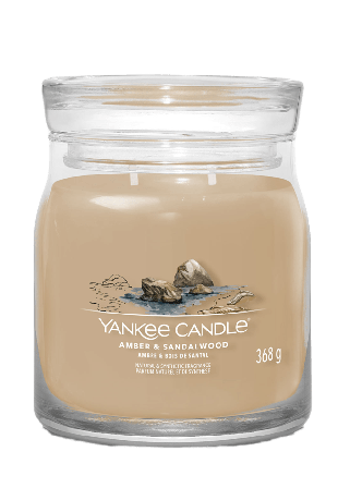 Yankee Candle Signature Medium Jar Amber & Sandalwood Ljus ljusstakar Beige 368 g