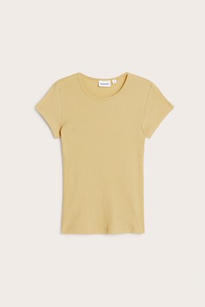 Kappahl | Prążkowany t-shirt | Jasnożółty