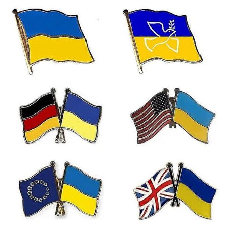 Ukraina Flagg Pin Dobbeltsidig nasjonalflagg Pin Fredsdue Pin For Jakker, Ryggsekker, Hatter (5/10/20 stk)
