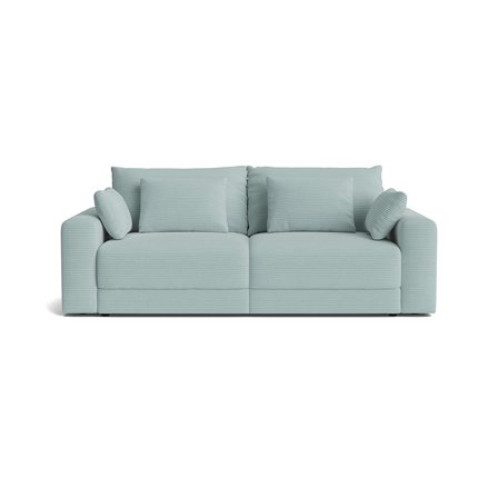 Orlando XL 3-Sitzer-Schlafsofa mit Stauraum, Lincoln Pastel Blau, Cord-Optik, Bettfunktion, Bettkasten, modernes Design, Tiefe 94cm
