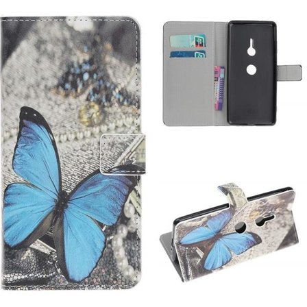 Plånboksfodral Sony Xperia XZ3 - Blå Fjäril