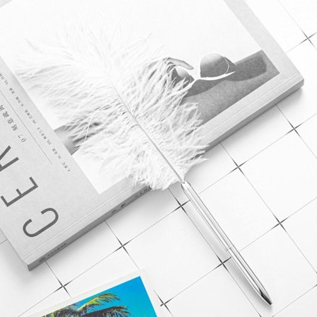 Sulka kuulakärkikynä Sulkakynä HOPEA&VALKOINEN