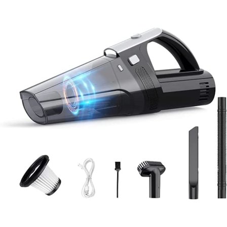 Sladdlös handhållen dammsugare, supercyklon lätt handhållen dammsugare med olika munstycken och 8000PA