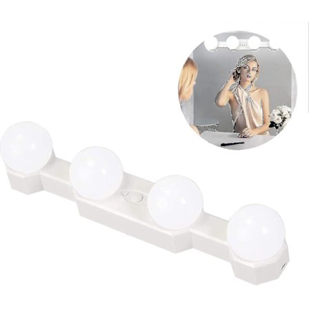 Spejlforlygte med fire pærer