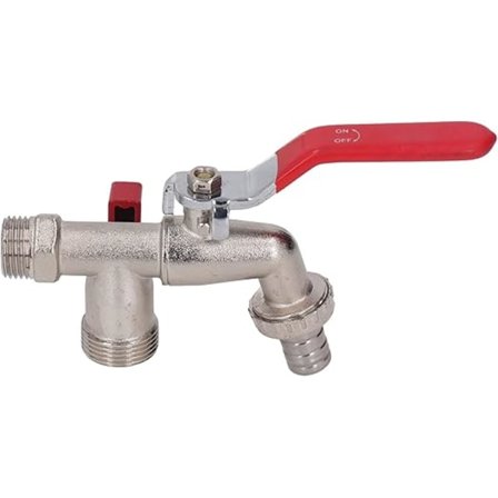 Trädgårdskran, Dubbelt Utlopp Trädgårdskran Utomhus med Kulventil, 3/4in Inlopp 1/2in 3/4in