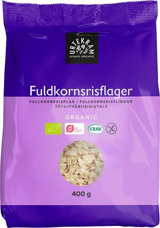 Urtekram Risflager Ø 400 g, Helse & Madvarer, Gryn, Flager & Drys, Gryn