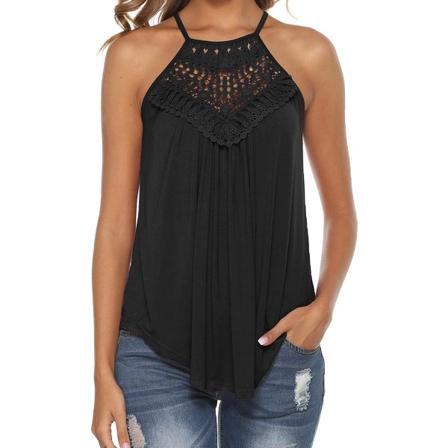 Dames Sommer Halter Spaghetti Stropper Blonder Flowy Tank Tops Cami Shirts XL