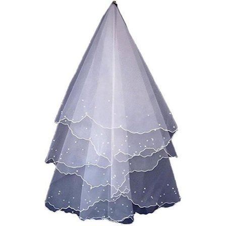 Naisten hieno helmihuntu lyhyt tylli hääpuku valkoinen ja norsunluun väriset asusteet