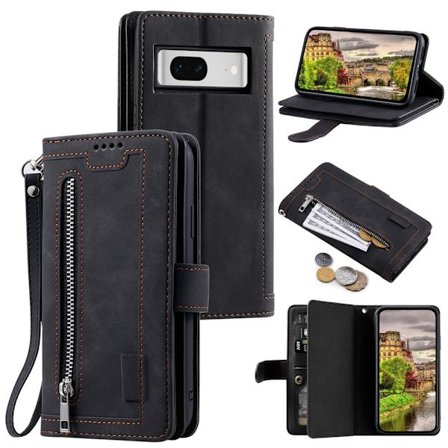 SKALO Google Pixel 9/9 Pro Big Wallet 9-FACK Plånboksfodral - Svart