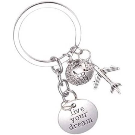 Drömmande Pilot Flygplan Nyckelring Metall Mini Flygplan Legering Nyckelring Hänge Män Kvinnor Barn Present Svart - stock