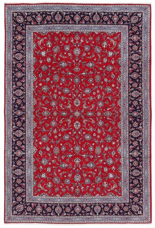 Keshan Teppich Handgeknüpft 200X300 Dunkelrot/Dunkelrosa