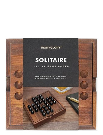 Iron & Glory Træspil Solitaire - Brown - 2.8X 14.2X 14.2CM