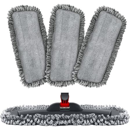Mop-tyynyt, 3 mikrokuituisen mopin päälliset kaikille lattiatyypeille, vaihtotyynyt 42 x 14 cm, sopii kaikille suihkumopeille ja kehittäjämopille, 