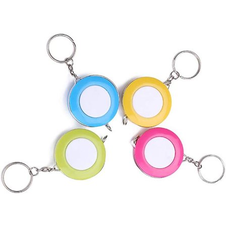 4 st dubbelsidig måttband 60 tum 1,5 meter mjuk och indragbar måttband med nyckelring för skräddarsydd sömnadskroppsmåttband