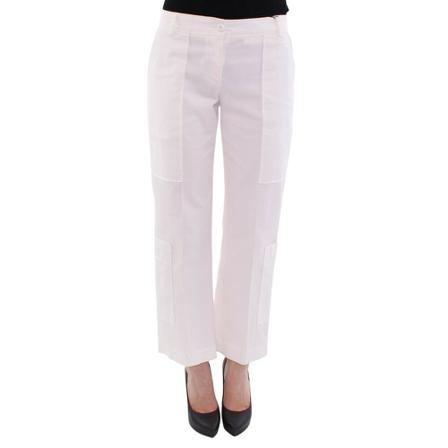Dolce & Gabbana, Cropped Pants Wit, Dames, Maat:S,Katoen