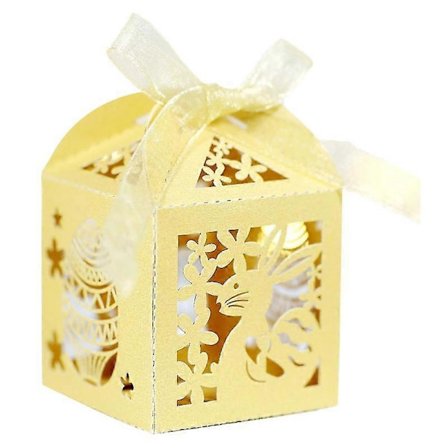 50 stk. Påskehare Slikæsker Bryllupsfest Gaveæske Med Bånd Chokolade Gaveæske Til Baby Brude Brusebad Fødselsdag