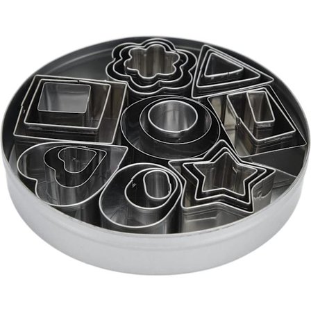 Squid Game Korean Sokeri Candy -työkalusarja 24 osaa, Eri Muotoja ja Kokoja, Suorakulmainen Ruostumattomasta Teräksestä Valmistettu Evästeen Muotti