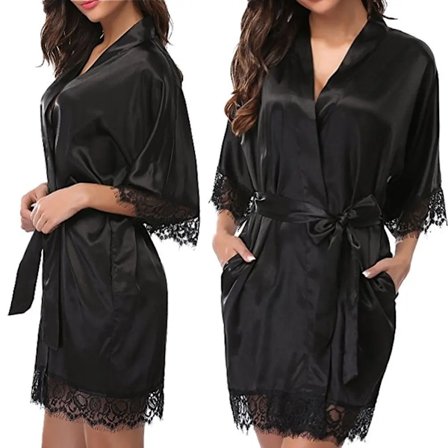 Robe Ice Silk musta L