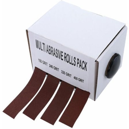 Multi-Slibesandpapir Rulle Sæt, 150, 240, 320, 400 Korn med Dispenser, Glidende Smergeldug Rulle, Slibebånd til Mig
