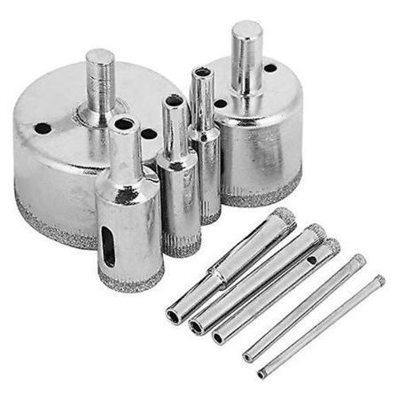 10 kpl setti, timanttipäällysteinen poranterä 3-50 mm reikäsaha