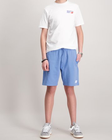 New Balance New Balance French Terry Stacked Logo Short Bleu Shorts Garçon - Kids Brand Store