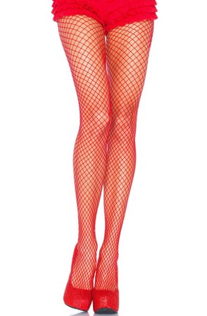 Lycra Netzstrumpfhose Rot Onesize