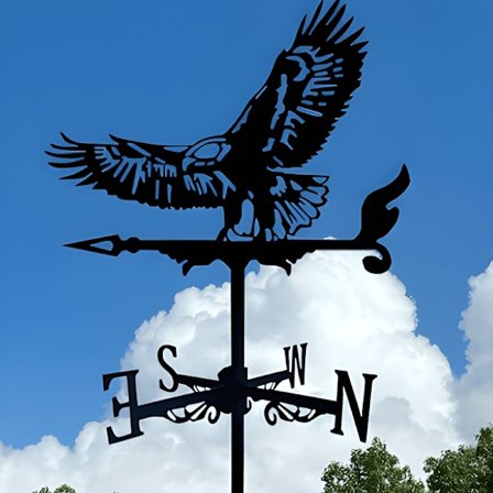 Heks Metal Vindfløj, Rustfri Stål Vindfløj