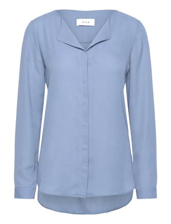 Vilucy L/S Shirt Bluse Langermet Blå Vila*Betinget Tilbud