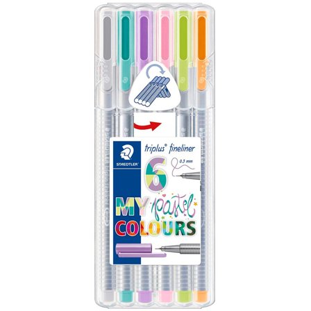 Staedtler Triplus Fineliner, Pastel, 6er-Pack