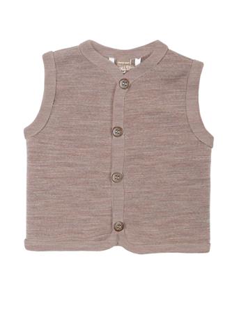 Vest, Merino Wool W. Buttons, Powder Väst Brun Smallstuff