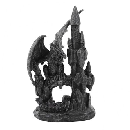 Drageskulptur med UV-beskyttelsesbelægning, kompatibel med Halloween-dekoration og slotrekvisit, sort figur