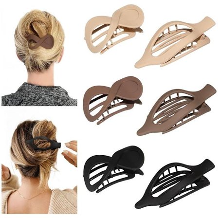ING Hårnål 6 Stykker Hår Hårklemme Flad Klo Klemme Stærkt Greb Retro Kombiner med en nederdel eller T-shirt til Hestehaler Knolde og Fletninger til 
