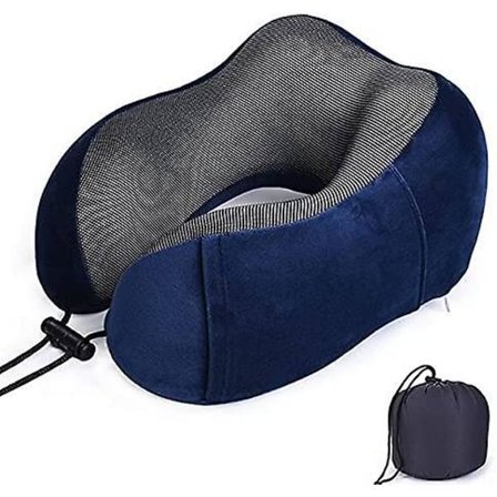 Reisepute, Reise- eller flypute i minneskum, ergonomisk designet nakkestøttepute for å forhindre fremoverlent hode, reisepute for voksne