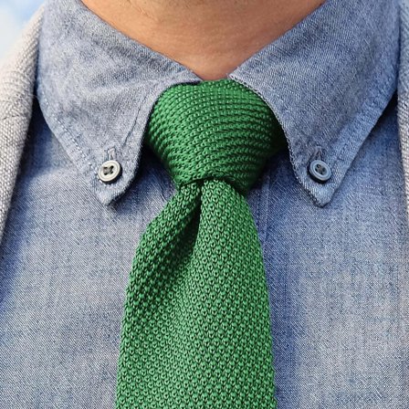 Hellgrüne Strickkrawatte für Männer - Schmale Krawatten