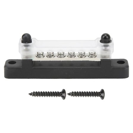 Akkukisko 6P Musta ABS-kotelo Ruostumaton teräs Joustava virranjakelulohko matkailuautoon