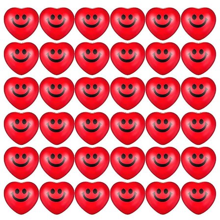 36 st Alla hjärtans dag Hjärtformade Stressbollar Stressbollar Hjärtformade med leende ansikte För Alla hjärtans dag P-yu