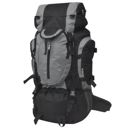 vidaXL Vandringsryggsekk XXL 75 L svart og grå multicolor 1250