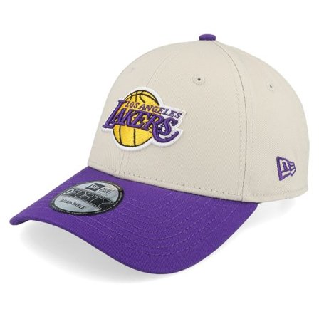 New Era - NBA Beige adjustable Keps - Los Angeles Lakers Colour Block 9FORTY Stone/Purple Adjustable @ Hatstore