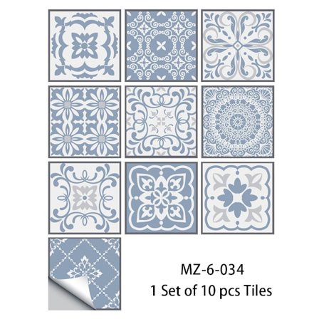 Retro stil grå flise mønster matte gulv klistermærker køkken flise bordplade renovering vandtæt væg klistermærker (10 cm x 10 cm)