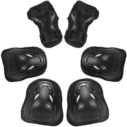 Beskyttelsessett for sport, beskyttelsesutstyr for rulleskøyter, beskyttelsesutstyr for skøyter, fortykket seksdelt sett for voksne