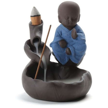 1 stycke Backflow Rökelsehållare Rökelsebrännare, Porslin Buddha