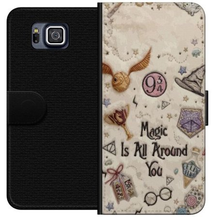 Kompatibelt Plånboksfodral till Samsung Samsung Galaxy Alpha Broderad magisk illustration med symboler, citat och fantasivärld inspirerad av sagor s