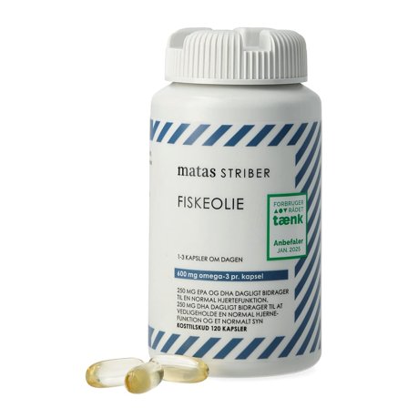 Matas Striber Fiskeolie 1000 mg 120 kaps., Helse & Madvarer, Kosttilskud, Fiskeolie & Omega 3