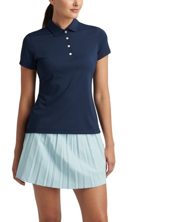 Peter Millar Short Sleeve Button Polo - Navy - XL