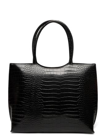 Bag Leila Croco Shopper Veske Svart Lindex*Betinget Tilbud