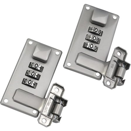 2 Skyddande spännen för byrå, kombinationslås för bagage, kombinationslås för verktygslåda, 3-siffrigt kombinationslås (Pärlnickel)